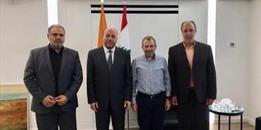 حماس زارت رئيس التيار الوطني الحر وأكدا على مواجهة التحديات وحق الفلسطينيين العيش بكرامة في لبنان