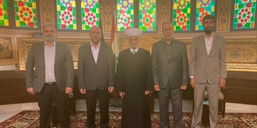 ممثل حماس يلتقي مفتي الجمهورية اللبنانية مهنئاً بحلول شهر رمضان المبارك ومستعرضاً مستجدات القضية الفلسطينية
