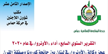 شؤون اللاجئين في «حماس» اطلق تقريره السنوي السابع حول أداء «الأونروا» في العام 2020 في ظل جائحة «كورونا»