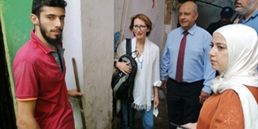 جولة لوفد بنك التنمية الالماني في مخيم برج البراجنة للاطلاع على أوضاع اللاجئين الفلسطينيين