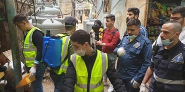 حملة مكافحة «كورونا» تبدأ بتعقيم مخيم برج البراجنة