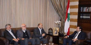 وفد من حماس برئاسة أبو مرزوق يلتقي رئيس الحكومة اللبنانية