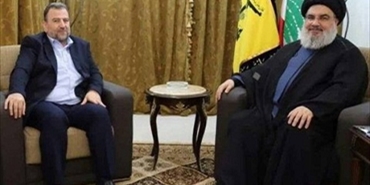 العاروري يبحث مع نصر الله العدوان الأخير على غزة