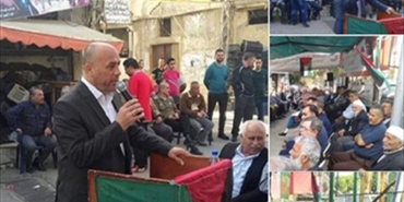 لقاء تضامني لبناني فلسطيني رفضا لقرارات الأونروا في خيمة الاعتصام المفتوح في مخيم البص