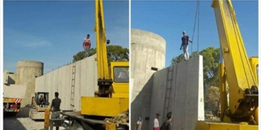 اعتراض فلسطيني على الجدار الاسمنتي العازل