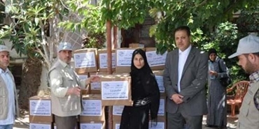الوقفية الإنسانية توزع حصص غذائية على النازحين في تجمعي الواسطة وكفربدا