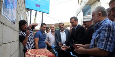 وضع حجر الأساس في مخيم عين الحلوة لمشروع اعادة تأهيل البنى التحتية المموّل من الاتحاد الاوروبي
