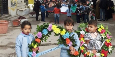 مسيرة لاطفال الرياض في مخيم الرشيدية بمناسبة يوم الشهيد الفلسطيني