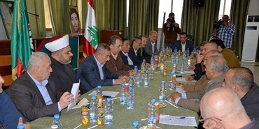 إجتماع الاحزاب والقوى الوطنية اللبنانية والفصائل الفلسطينية في مقر قيادة جبل عامل لحركة امل – صور