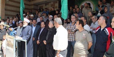 القوى الفلسطينة تتعتصم في عين الحلوة تتضامنا مع الاقصى والاسرى