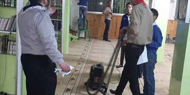 حملة نظافة لكشافة الإسراء مجموعة حيفا في مسجد بلال بن رباح في مخيم الجليل