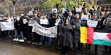 طالبو لجوء فلسطينيون يتظاهرون في بروكسل للمطالبة بتقييم ملفاتهم