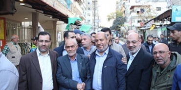 وفد حماس برئاسة الحية يختتم زيارته للمخيمات الفلسطينية بلبنان