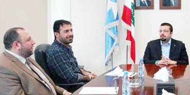 أحمد الحريري يستقبل الاسير الفلسطيني المحرر تيسير سليمان