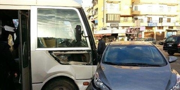 حادث لباص طلاب سبلين على طريق المنية