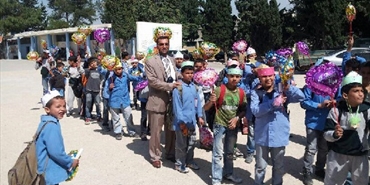 احتفال في مدرسة فلسطين في مخيم البرج الشمالي