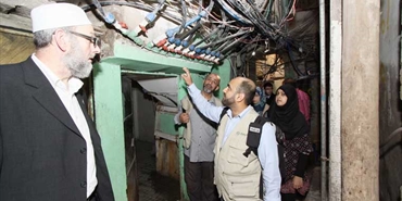 وفد من الصندوق الفلسطيني للإغاثة والتنمية (انتربال) يزور المخيمات ويطلع على اوضاعها