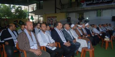 حماس تفتتح خيمة تضامنية في الذكرى الخامسة والستين للنكبة في مخيم برج الشمالي