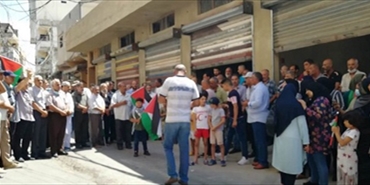 وقفة احتجاجية في مخيم برج الشمالي رفضا لقرار الكيان الاسرائيلي ضم أراض فلسطينية