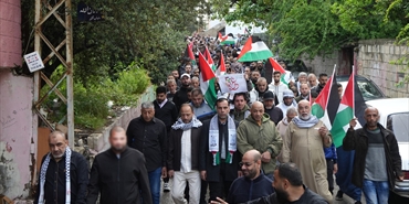 مسيرة جماهيرة حاشدة في مخيم البرج الشمالي تحت شعار «طوفان التكبير» دعماً لقطاع غزة صباح عيد الفطر المبارك